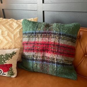 Pottery Barn Green Plaid Pillow Cover